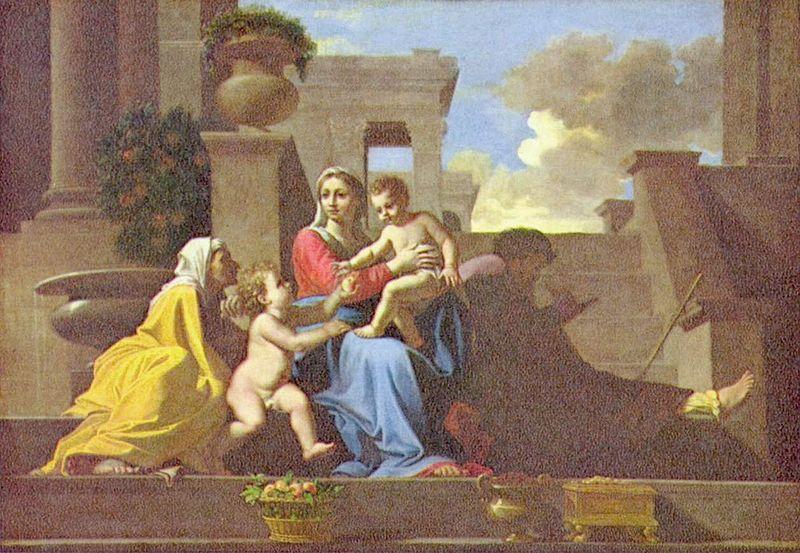 Nicolas Poussin Heilige Familie auf der Treppe oil painting picture